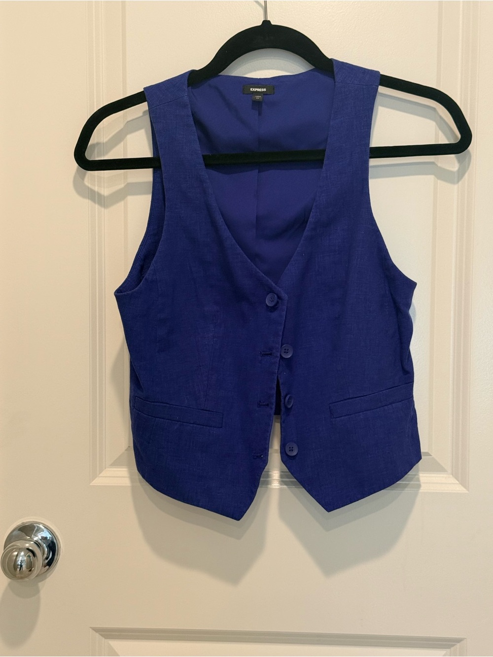 Express Women's Deep Blue Tailored Vest